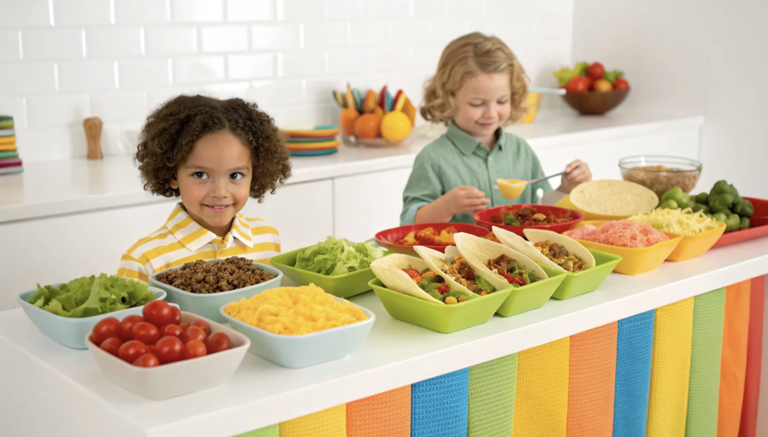 DIY Taco Bar. Source: I'm The Chef Too / Healthy Taco Recipes Kids Can Make: Fun & Easy Meals